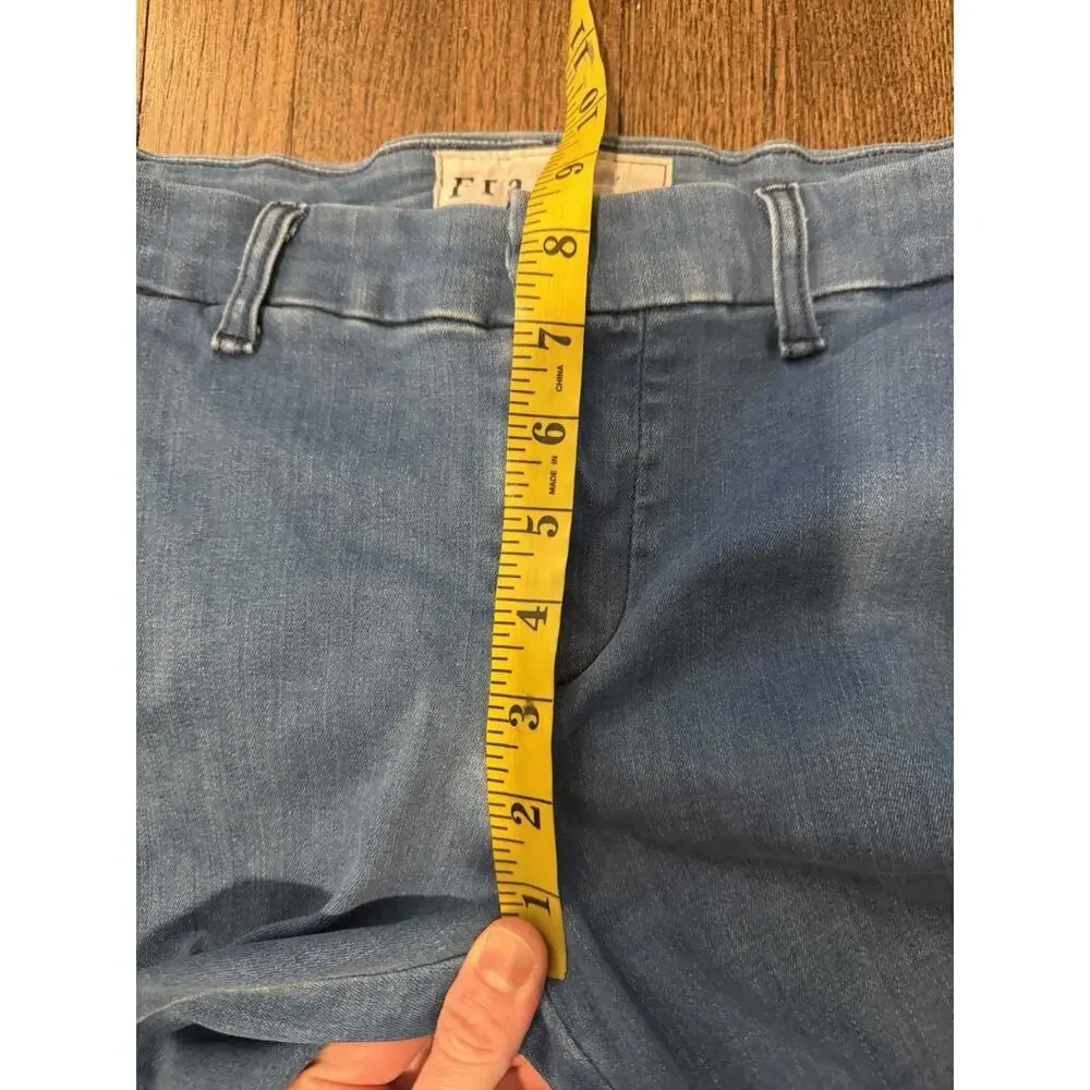 Frank & Eileen Wicklow Blue Denim Italian Chino Crop Raw Hem Mid-Rise Size 4